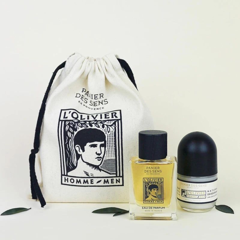 Panier des Sens Gift set for men L'Olivier - Perfume for Men + Natural Deodorant - Made in France up to 100% natural Ingredients