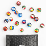 MARBLEFLAGS 3 Packs Marbles with Country Flags | 10 Random Flags Per Pack | Small World Collection