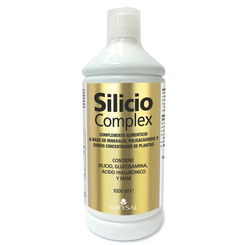 SILICIUM COMPLEX 1.000 ml | Organic Silicium with Glucosamine, Hyaluronic Acid, MSM | Without colouring agents | Natysal
