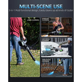 Leaf Blower - 150000RPM Cordless Electric Blower - 2 X 4.0Ah Batteries and Charger - 3 Speed Mode - 21V Lightweight Leaf Blower for Patio Cleaning, Lawn Care (Gray)