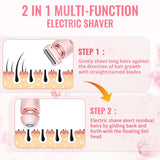 FHNUVB Dusk Razor for Women, Dusk Glide Pro 3.0 Shaver Waterproof Electric Shaver for Women, Silk Glide Pro Shaver 2 in 1 Wet & Dry for Leg Underarm Pubic Area Painless Hair Removal Removable Head