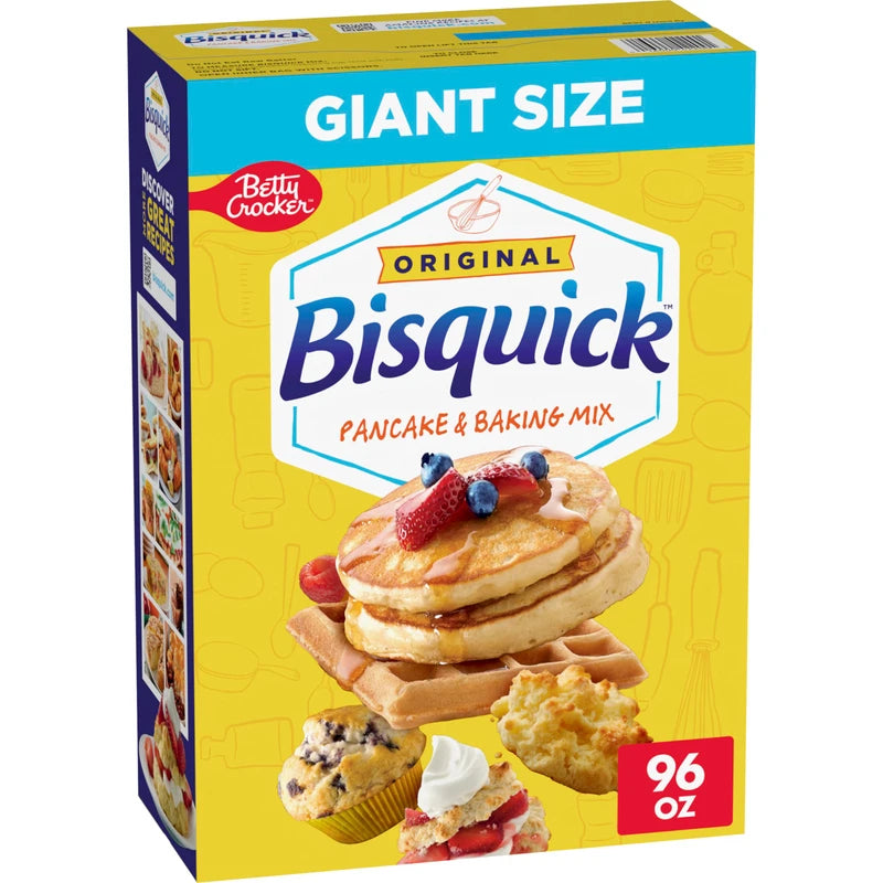 General Mills Betty Crocker Bisquick Pancake and Baking Mix, Original, Makes About 145 Pancakes, Giant Size, 96 oz