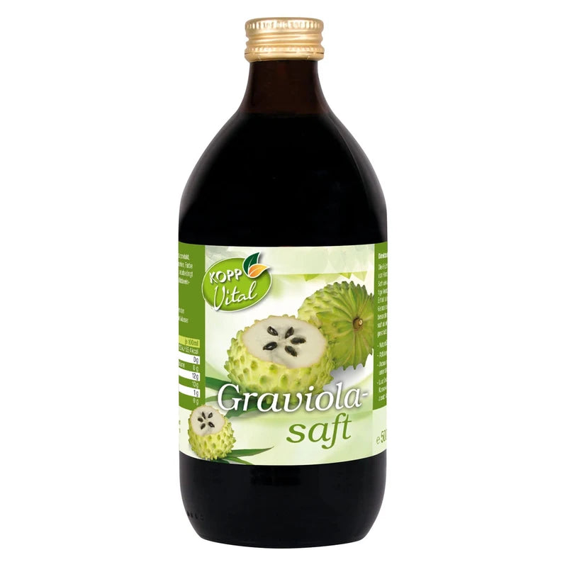 KOPP Vital® Graviola Juice | Direct Juice from Hand Collection | 500 ml | Natural Cloudy Direct Juice | Natural Product | High-Quality Glass Bottle
