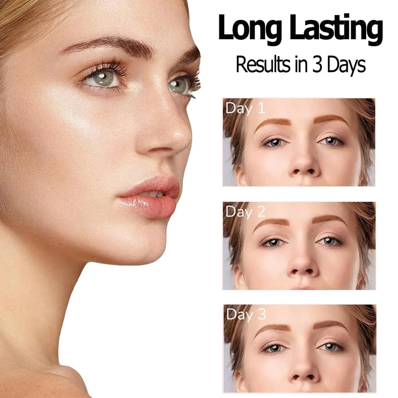 3Pcs Easy Peel Off Eyebrow Tint, Tattoo Brow Gel Tint, Long-lasting, Waterproof, Transfer-proof Eyebrow Tinting Kit for Fuller & Defined Looking Brows