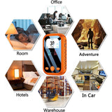 CEKKIENA [3-in-1] Carbon Monoxide Detector Portable Mini Air Quality Monitor with Lanyard & Kickstand Smoke Alarm CO Meter Temperature Humidity Sensor Built-in 1000mAh Battery Indoor/Outdoor (Orange)