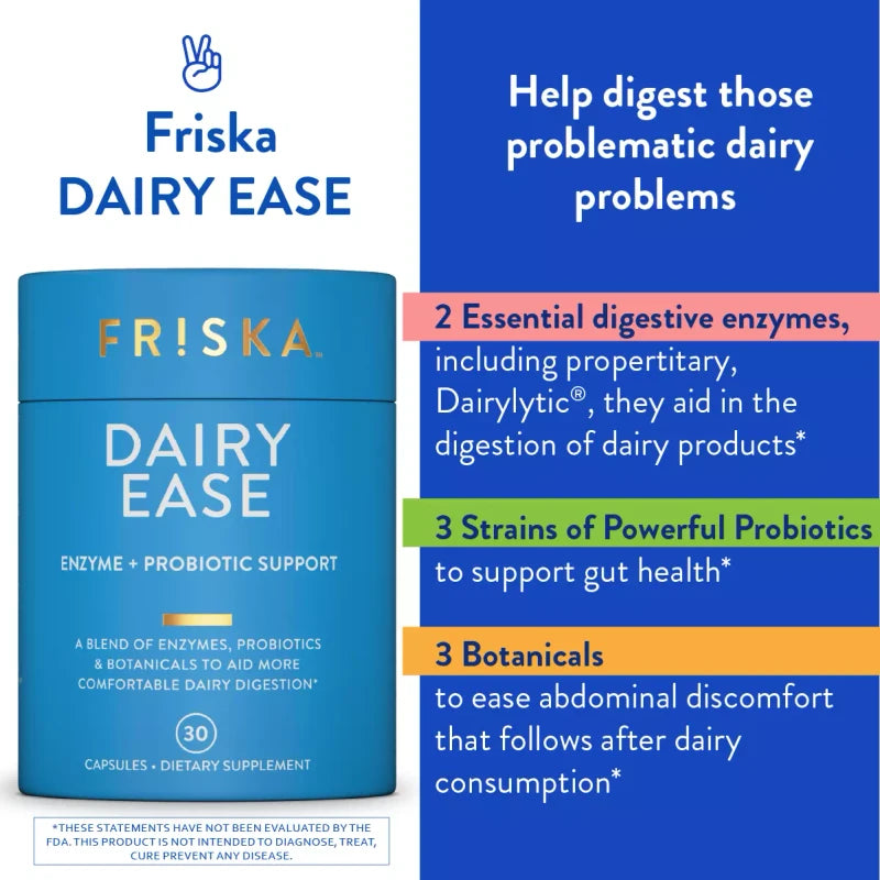 FR!SKA FRISKA Dairy Ease Natural Lactose Intolerance Relief & Support | 30ct