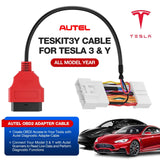 Autel Original TESKIT3Y Teala Diagnostic Cable Adapter for Tesla Model 3 & Y, 26Pin OBD1 to 16 Pin OBD2 Extension Harness Connector Work w/Autel Scanner MaxiSys Ultra/Elite II PRO/ MS908S PRO/ MS909
