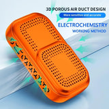 CEKKIENA [3-in-1] Carbon Monoxide Detector Portable Mini Air Quality Monitor with Lanyard & Kickstand Smoke Alarm CO Meter Temperature Humidity Sensor Built-in 1000mAh Battery Indoor/Outdoor (Orange)