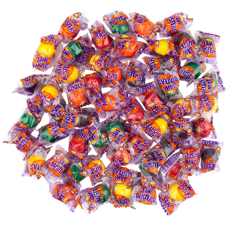 Jaw Busters - Jaw Breakers - 3.2 Pounds Bulk Box - Assorted Fruit Flavored Candy - Medium Sized Wrapped Candy - Made By Ferrara Pan, Packaged By Snackadilly