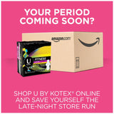 U by Kotex Fitness Ultra Thin Pads with Wings, Regular Absorbency, Fragrance-Free Pads, 15 Count