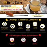 Brite Start Bone Broth - Beef Bone Broth - 12 Count - Keto Friendly Concentrate Packed with 16g Collagen, 20g Paleo Protein -Made from Organic Grass Fed Beef Bones- Single Serve Packets