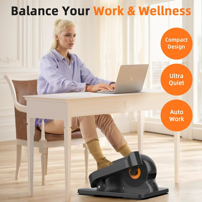 Under Desk Elliptical Machine for Home Ellipse Leg Exerciser While Sitting for Seniors with 12 Adjustable Speed Quiet & Portable Seated Pedal Exerciser with Remote Control