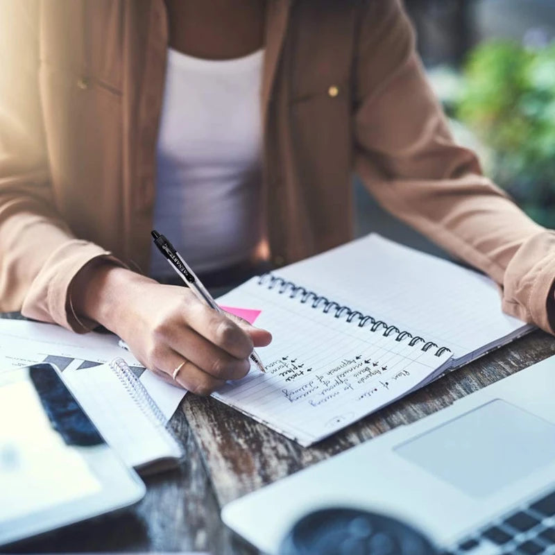 Gel Pens Retractable Fine Point Black Gel Ink Rollerball Pen, Smooth Writing Pens for Office - 0.7mm with Grips (20 Pack)