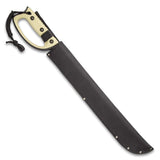 United Cutlery USMC Semper Fi Sawback Machete Knife with Sheath | Full-Tang Machete | 17 1/2" Non-Reflective Stainless Steel Blade | Saber-Style Handguard Handle | Modern Tactical Weapon - 24” Overall