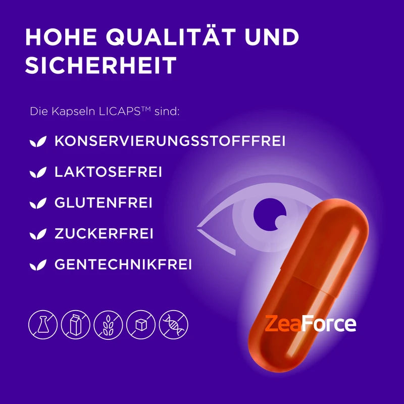 ZeaForce Perfect vision with just 1 capsule/day. Concentrated composition. Versatile effect. Liquid formula for faster effect. Laboratory tested (pack of 1)