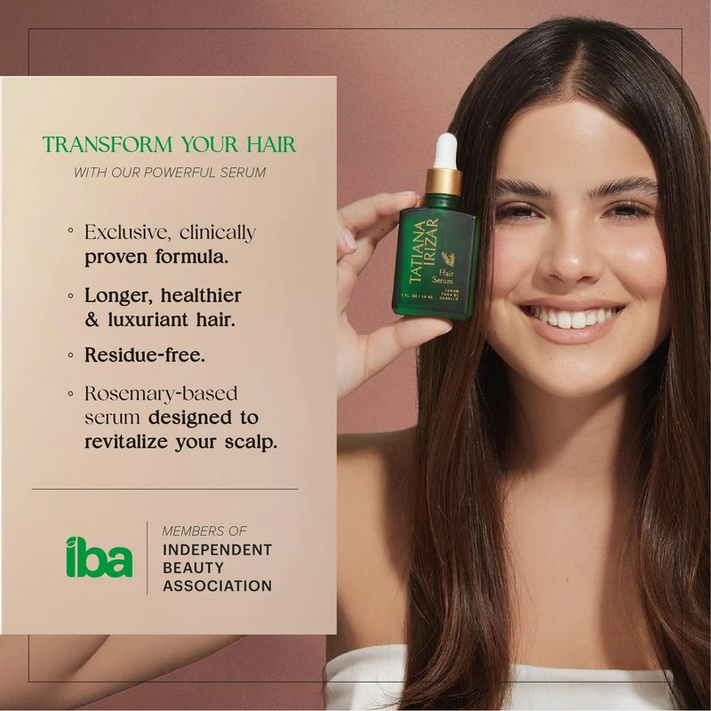Tatiana Irizar Hair Serum for Hair Growth Serum Women Made in USA - 2 Pack Scalp Serum for Hair Growth Non-Greasy Rosemary & Amla Hair Care Vegan 1 Oz Hair Loss Treatment for Women Hair Regrowth Treatment for Women