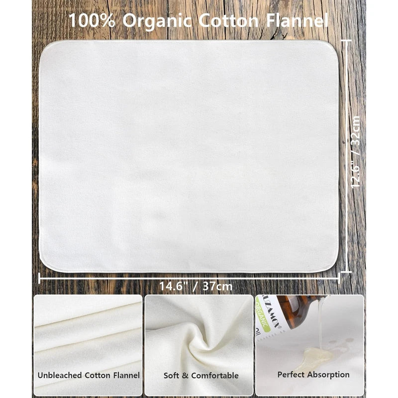 MUZAMOX MUZAMOX Castor Oil Organic Cold Pressed Unrefined Glass Bottle (8fl.oz/237ml), Castor Oil Pack Wrap Organic Cotton and Castor Oil Packs for Liver Detox