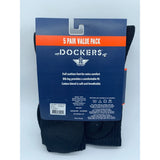 DOCKERS NEW 5 PAIR PACK DOCKERS SMART 360 FLEX MENS SPORT CREW SOCKS BLACK SIZE 6-12