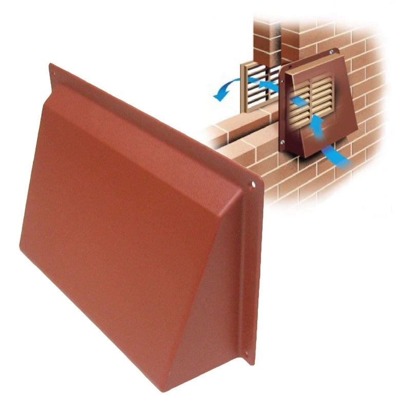 Timloc Terracotta Hooded Cowl 9" x 6" Vent Cover for Air Bricks Grilles Extractors