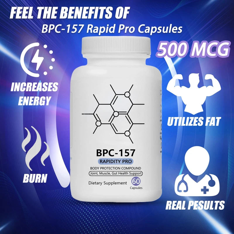 Fredytu BPC-157 Rapid Pro - 500mcg, BPC 157 Rapid Pro Peptide Capsules, Non-GMO, Dairy Free, Gluten Free, New Protective Compound 157, 60 Capsules