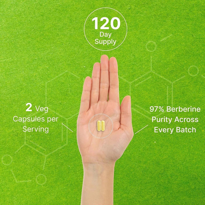 Berberine Max Supplement, 5,000mg Per Serving, 240 Veggie Capsules – 97% Pure Berberine HCL – 25:1 Root Extract – Vegetarian Friendly, Non-GMO