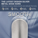 ZOMAKE Metal Shoe Horn Long Handle Shoehorn 2Pcs - Extra Long Shoe Horns for Seniors Men Women - 16.5 inch Stainless Steel Shoe Horn for Boots (Set of 2 Silver)