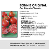 Bonnie Plants Bonnie Original Tomato Live Vegetable Plants - 4 Pack, Disease Resistant, 6 - 8 oz. Fruit Size, Great for Slicing
