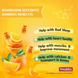 GREABBY Magnesium Glycinate Gummies for Kids & Adults - Magnesium Glycinate 300mg Chewable Supplement - Promotes Sleep, Muscle, Relaxation (60Count)