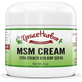 Grace Harbor MSM Cream Extra Strength - Nourishing Skin, Muscle, and Joint Therapy – Goat Milk, Essential Oils, Vitamin E – Non-Greasy Whole Body Rub – Made with Prayer in USA - 4 Ounce