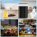 Zvoutte Ice Maker Countertop, Portable Ice Machine with Self-Cleaning, 26.5lbs/24Hrs, 9 Bullet Ice Cubes in 7 Mins, Ice Basket and Scoop, Ideal for Home, Kitchen, Bar, Camping