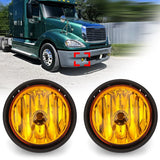 Fog lights assembly replacement for Truck With Bulbs Compatible with Freightliner Columbia 2000-2015ï¼ˆA Pair,Yellowï¼‰