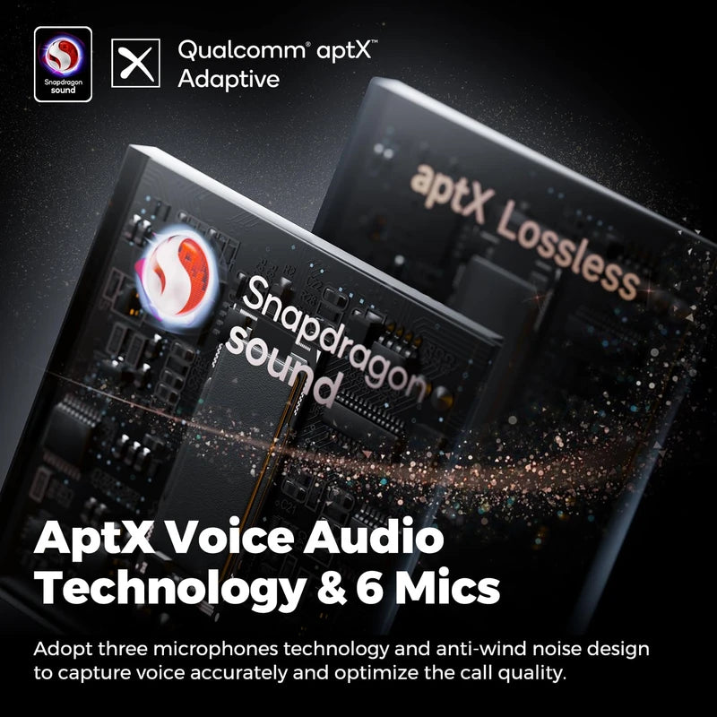 SoundPEATS Air4 Pro Noise Cancelling Wireless Earbuds, Bluetooth 5.3 Wireless Earbuds with 6 Mics CVC 8.0 ENC, AptX Adaptive Earphones, Multipoint Connection, in-Ear Detection, App Customize EQ