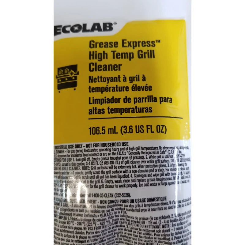 ECOLAB Commercial Kitchen Grill Cleaner 3.6 FL OZ Pack