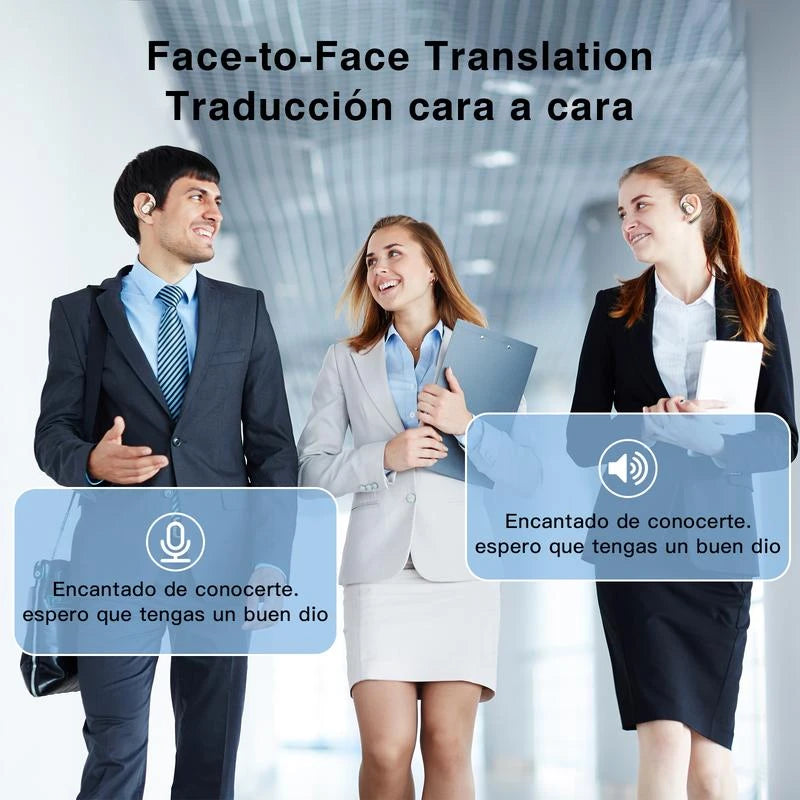 ZIHNIC S09 AI Translation Earbuds Language Translation Device & Accents Translation in Real Time for Travel Business Learning - Color: Black