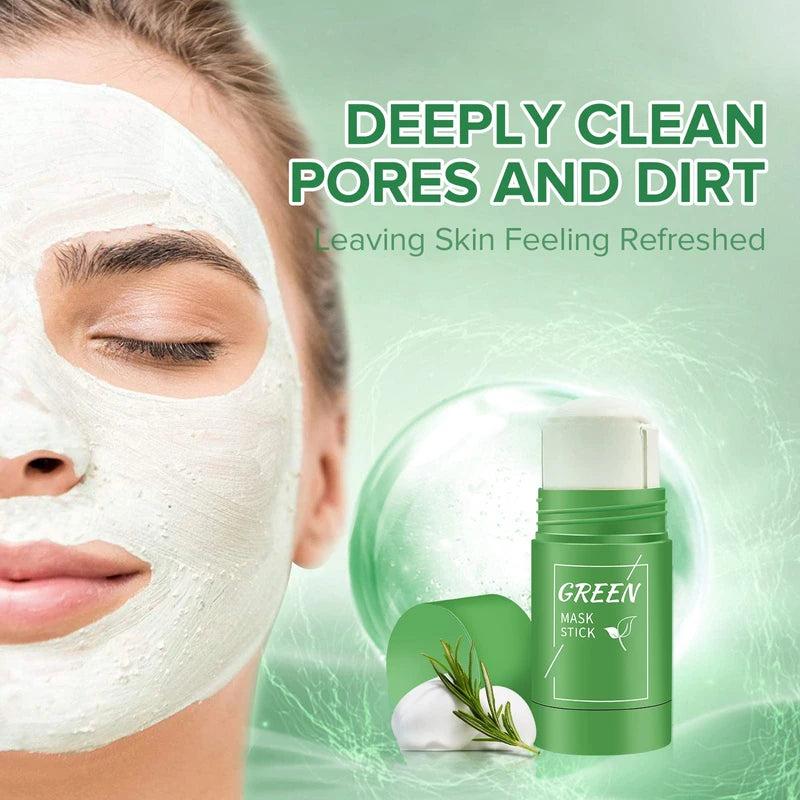 LcoLourx Green Tea Mask Stick for Face, Solid Mask,Poreless Deep Cleanse Green Tea Mask,Anti-Acne Oil Control&Improves Skin,Face Moisturizing(1PCS)