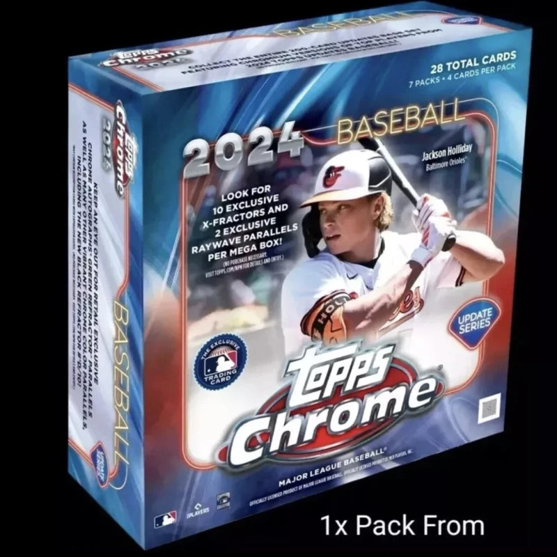 2 Pack from 2024 Topps Chrome Update Series Baseball Mega Box (8 Cards) New