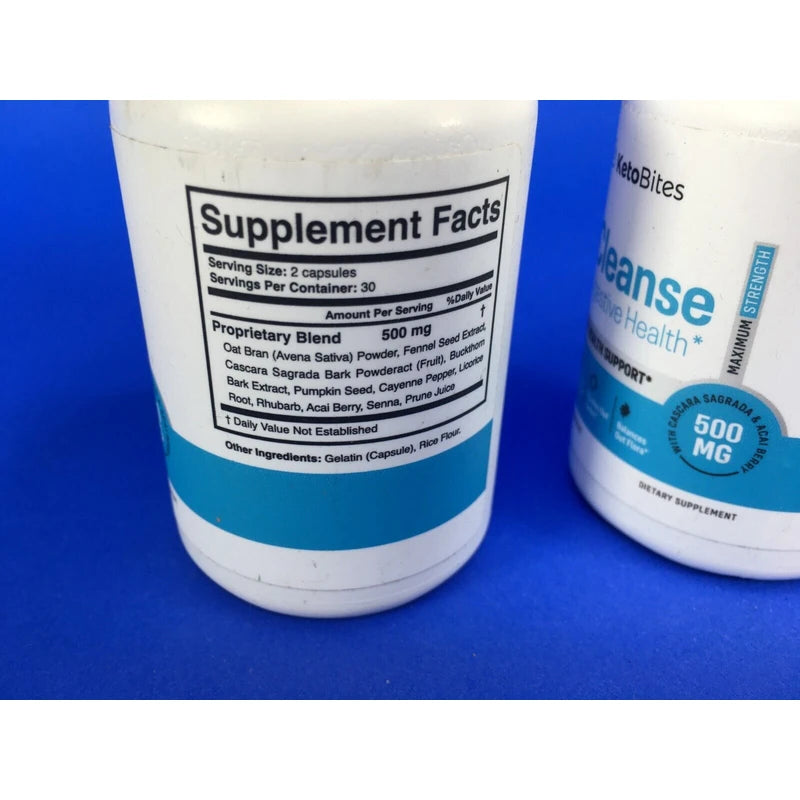 KetoBites Cleanse Digestive & Gut Health Support 500 MG 60 Capsules (Lot of 2)
