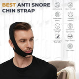 Keepaty Anti Snoring Chin Strap, Snoring Stopper Snoring Solution Flexible, Breathable, Anti Snoring Chin Strap, Helps Against Snoring Device for Snoring Reduction