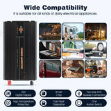 Gearzaar Power Inverter 2000W 4000W 12V DC to 110V 120V AC LCD Car Boat RV USA P