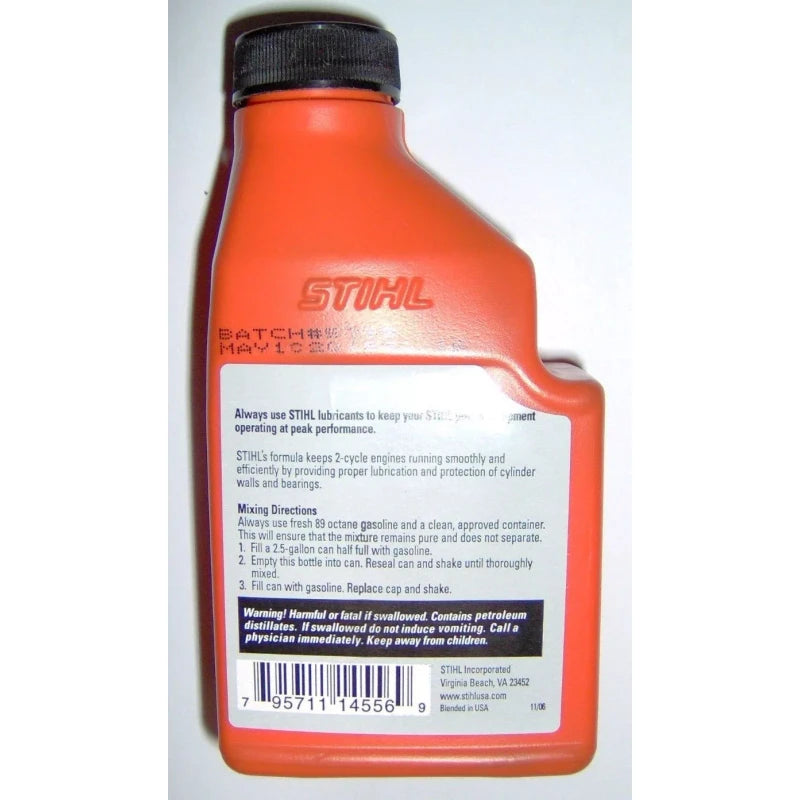 STIHL 1 High Performance 2 cycle Engine Oil 6.4oz MAKES 2.5 GALLON STIHL 0781-319-8015