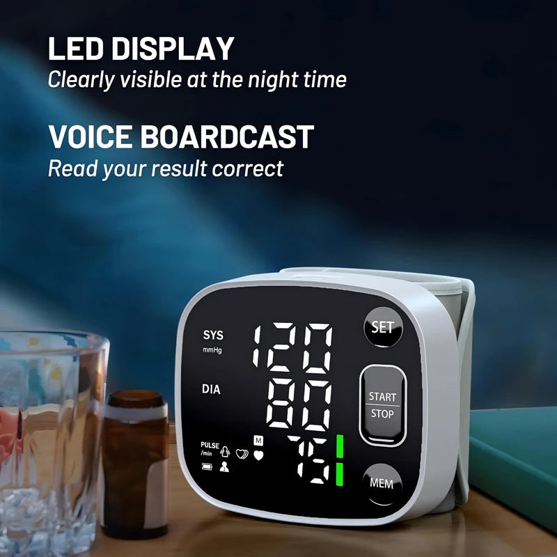 Oklar Oklar Blood Pressure Monitors for Home Use Rechargeable Wrist Digital BP Machine Cuff with LED Backlit Display, Voice Broadcast, 240 Memory Storage for 2 Users with Carrying Case