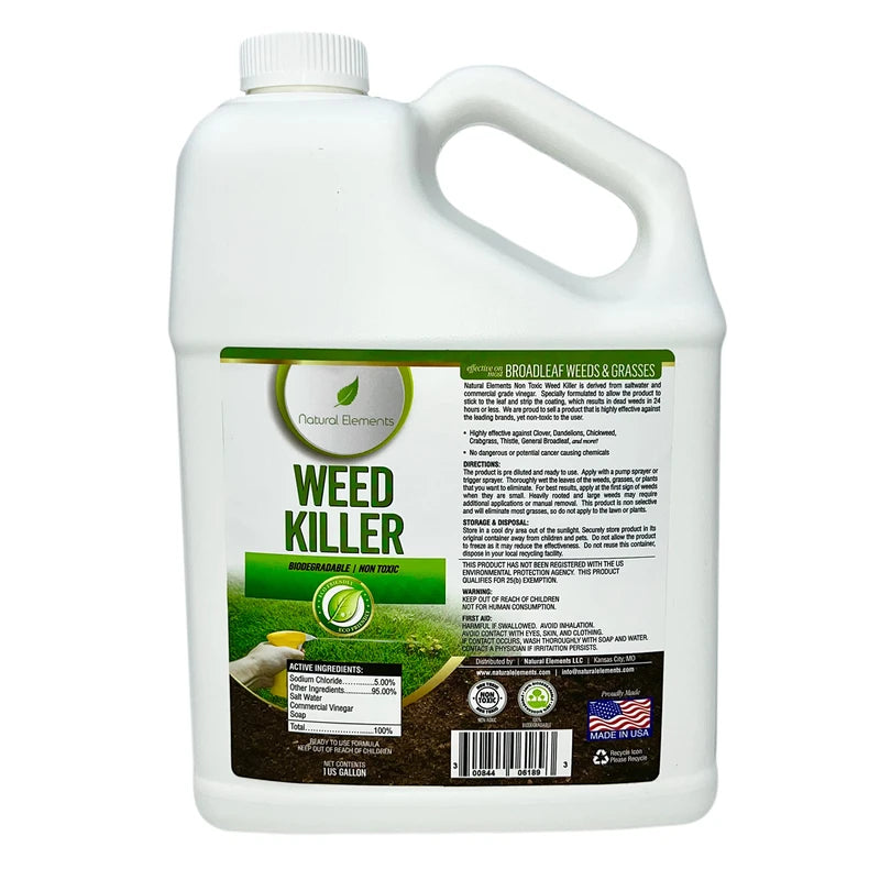 Natural Elements Natural Elements Weed Killer | Pet Safe, Safe Around Children | Natural Herbicide (1 Gallon)
