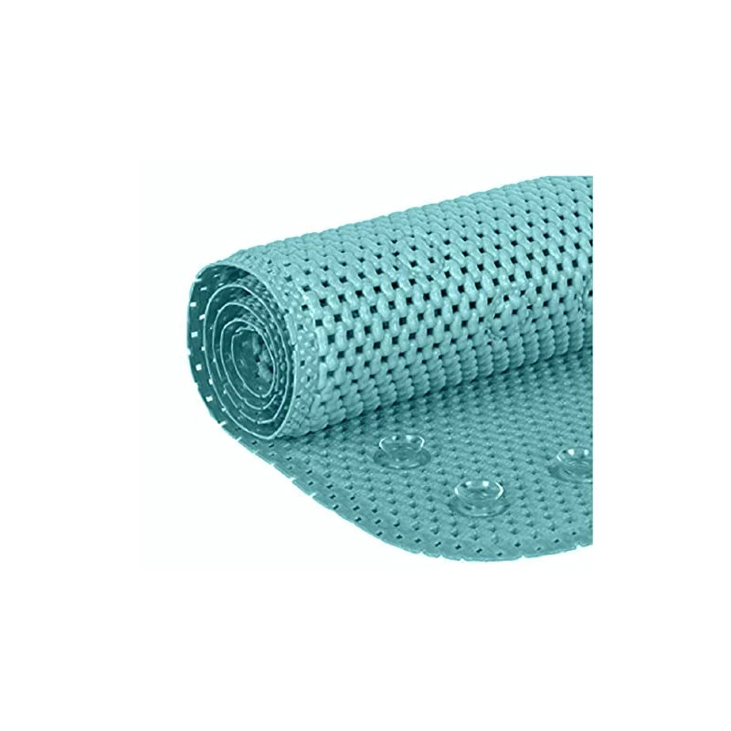 Deluxe Bathtub Mat Non Slip, Soft Foam Bath Mats for Bathroom Tub , Bathtub Mat with Drain Holes, Suction Cups- 36” X 17” - Aqua Blue