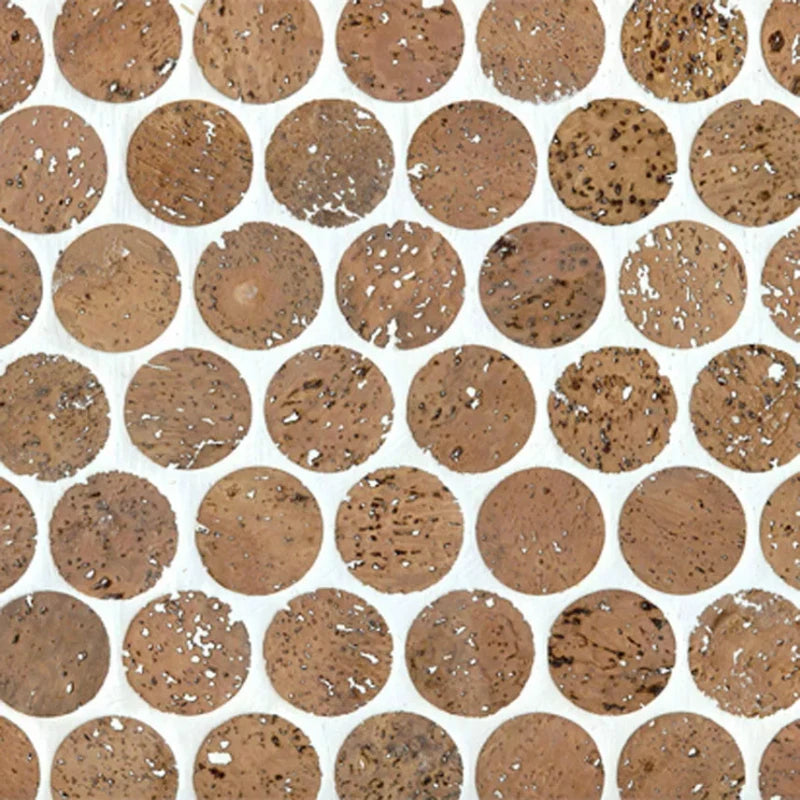 Habitus Outlet 1" Cork Mosaic Tile for Flooring, Walls, Bathroom, Kitchen! Penny Round Tile!