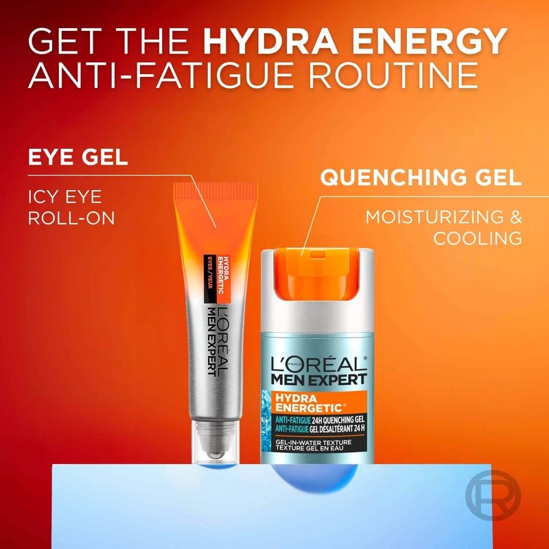 L'Oréal Paris Men Expert Hydra Energetic Anti-Fatigue Roll-On Eye Care with Vitamin C & Caffeine, Eye Cream for Men, 10ml
