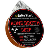 Brite Start Bone Broth - Beef Bone Broth - 12 Count - Keto Friendly Concentrate Packed with 16g Collagen, 20g Paleo Protein -Made from Organic Grass Fed Beef Bones- Single Serve Packets