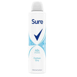Sure Cotton Dry Anti-perspirant Deodorant Aerosol 150ml (Pack of 3)