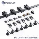 FINOSEN 100 inch Bifold Barn Door Hardware Track Kit for Four 24 inch Closet Doors,Top Mount Sliding System,Heavy Duty Roller,Smoothly and Quietly,Black(Bifold Door Not Included)