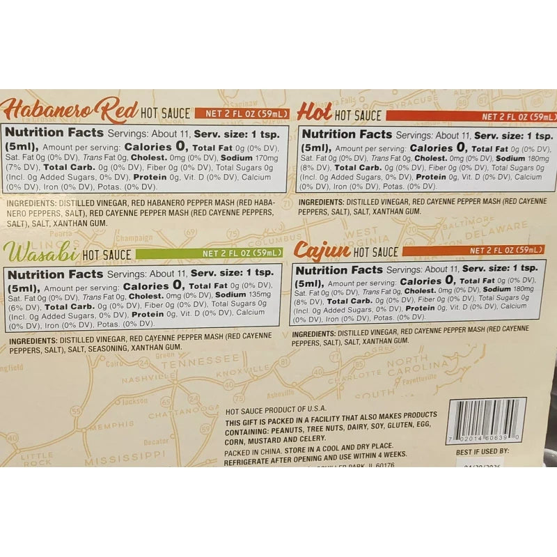 RoadHouse Road Trip Hot Sauce 12 Two Ounce Bottles Hot Sauce Gift Set NIB USA