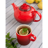 Le Creuset Stoneware Traditional Teapot, 1.4 qt., Cerise